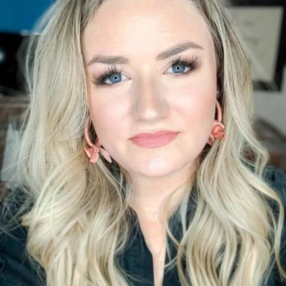 Stella & Dot | Blush Polka Dot Scarf Tie Hoop Earrings Retired - Picture 8 of 8